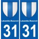 31 Fronton blason ville autocollant plaque stickers
