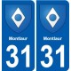 31 Fronton blason ville autocollant plaque stickers
