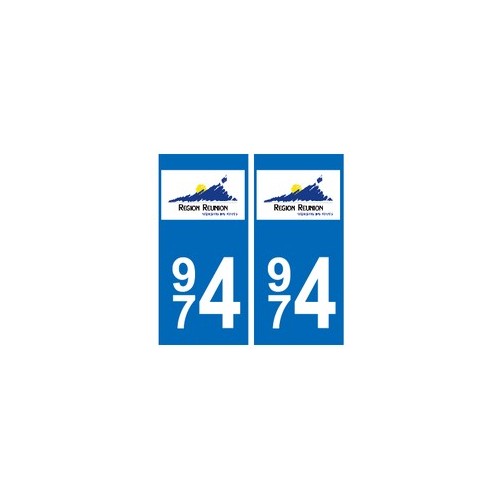 974 La Réunion autocollant plaque 