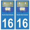 16 Roullet-Saint-Estèphe ville autocollant plaque