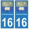 16 Roullet-Saint-Estèphe ville autocollant plaque