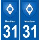 31 Fronton blason ville autocollant plaque stickers
