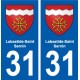 31 Fronton blason ville autocollant plaque stickers