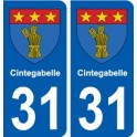 31 Fronton blason ville autocollant plaque stickers