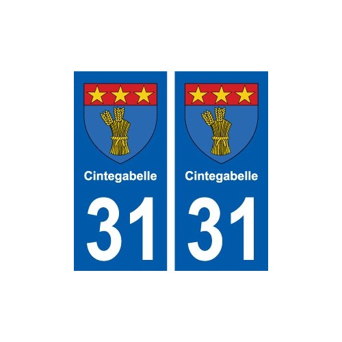 31 Fronton blason ville autocollant plaque stickers