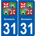 31 Fronton blason ville autocollant plaque stickers