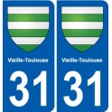 31 Fronton blason ville autocollant plaque stickers