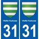 31 Fronton blason ville autocollant plaque stickers