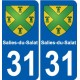 31 Fronton blason ville autocollant plaque stickers