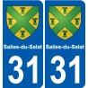 31 Fronton blason ville autocollant plaque stickers