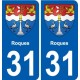 31 Fronton blason ville autocollant plaque stickers