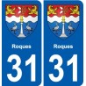 31 Fronton blason ville autocollant plaque stickers