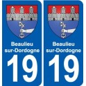 19 Beaulieu-sur-Dordogne blason ville autocollant plaque sticker