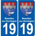 19 Beaulieu-sur-Dordogne blason ville autocollant plaque sticker