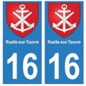 16 Ruelle-sur-Touvre ville autocollant plaque