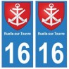 16 Ruelle-sur-Touvre ville autocollant plaque
