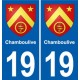 19 Seilhac blason ville autocollant plaque sticker