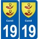 19 Seilhac blason ville autocollant plaque sticker