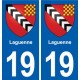 19 Laguenne escudo de armas de la ciudad de etiqueta, placa de la etiqueta engomada
