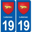 19 Lubersac blason ville autocollant plaque sticker