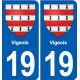 19 Seilhac blason ville autocollant plaque sticker
