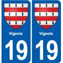 19 Seilhac blason ville autocollant plaque sticker