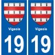 19 Vigeois coat of arms, city sticker, plate sticker