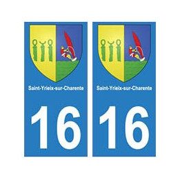 16 Saint-Yrieix-sur-Charente ville autocollant plaque