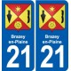 21 Genlis blason autocollant plaque stickers ville