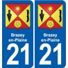 21 Genlis blason autocollant plaque stickers ville