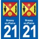 21 Genlis blason autocollant plaque stickers ville