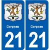 21 Genlis blason autocollant plaque stickers ville