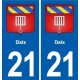 21 Selongey blason autocollant plaque stickers ville