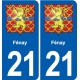 21 Selongey blason autocollant plaque stickers ville