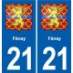 21 Selongey blason autocollant plaque stickers ville