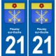 21 Selongey blason autocollant plaque stickers ville