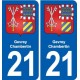 21 Selongey blason autocollant plaque stickers ville