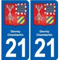 21 Gevrey-Chambertin blason autocollant plaque stickers ville