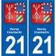 21 Selongey blason autocollant plaque stickers ville