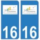 16 La Couronne ville autocollant plaque
