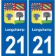 21 Selongey blason autocollant plaque stickers ville