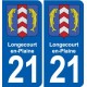 21 Selongey blason autocollant plaque stickers ville