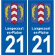 21 Selongey blason autocollant plaque stickers ville