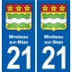 21 Mirebeau-sur-Bèze blason autocollant plaque stickers ville
