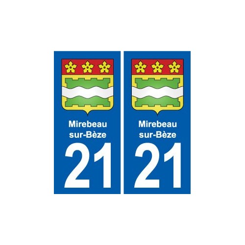 21 Mirebeau-sur-Bèze blason autocollant plaque stickers ville