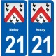 21 Selongey blason autocollant plaque stickers ville