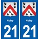 21 Selongey blason autocollant plaque stickers ville