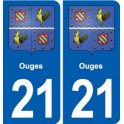 21 Seurre blason autocollant plaque stickers ville