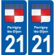 21 Genlis blason autocollant plaque stickers ville