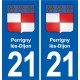 21 Genlis blason autocollant plaque stickers ville